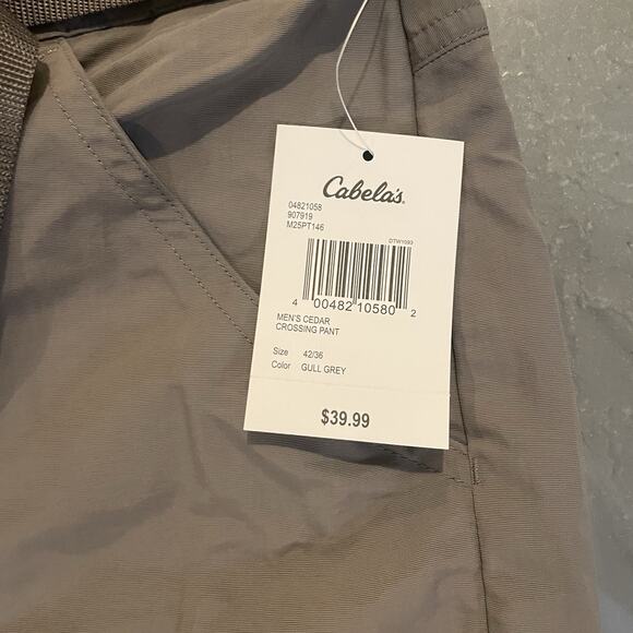 Cabela’s Convertible Cargo Pants Men 42x36 Belted Classic Fit Ankle Zip Gray - Picture 2 of 9